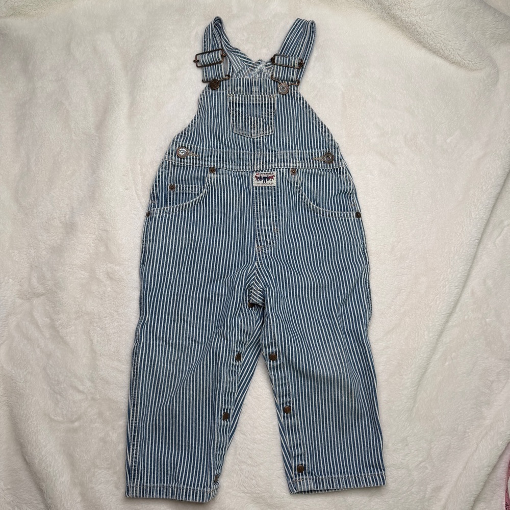 Vintage Levi’s Unisex Stripe Overalls 2T Railroad Denim 90s Kids